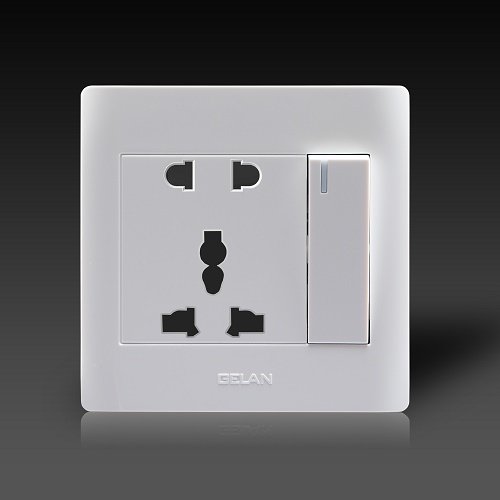 Universal Socket Outlet with 1 Gang 2 Way Switch - K3-328W - GELAN ELECTRIC